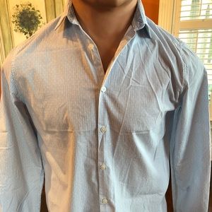 Denim and Flower Mens Dress Shirt